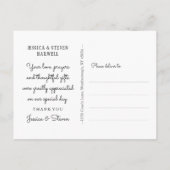 Halloween Black & Gray Skeletts Vielen Dank Postkarte (Rückseite)