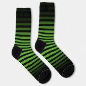 Halloween Black green horizontal stripes ombre Socken (Rechts)