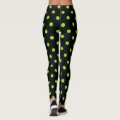 Halloween Black Green Polka Dots Pattern Kostüm Leggings (Rückseite)