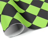 Halloween Black Green Schachbrett Geburtstagsbenut Geschenkpapier (Rolleneckpunkt)