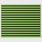 Halloween Black Green Stripes Geburtstagsbenutzerd Geschenkpapier (Flach)