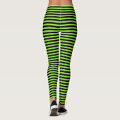 Halloween Black Green Stripes Hexenkostüm Party Leggings (Rückseite)