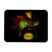 Halloween Black Hexe Cat Magnet (Horizontal)