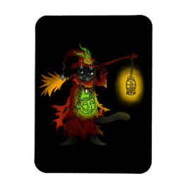 Halloween Black Hexe Cat Magnet