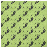 Halloween Black Hexe Silhouette Pattern Green Stoff (Muster)