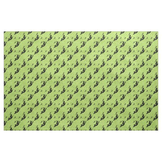 Halloween Black Hexe Silhouette Pattern Green Stoff (Fat Quarter (45,7 x 55,9 cm))