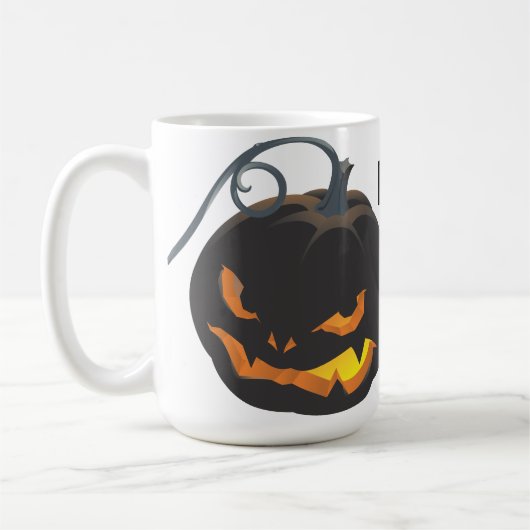 Halloween Black Jack O'Lantern Kaffeetasse (Links)