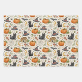 Halloween Black Kitten Cottage  Geschenkpapier Set (Vorderseite)