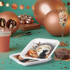 Halloween Black Kitten Kids Party Paper Plate Pappteller