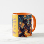 Halloween Black Kittens Tasse (VorderseiteRechts)