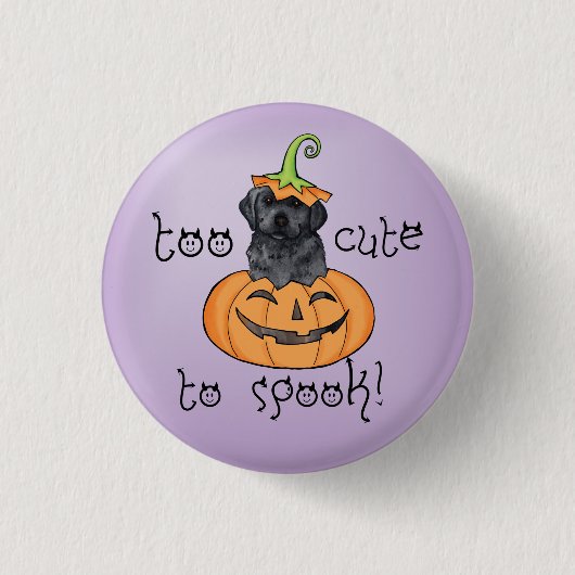 Halloween Black Lab Button (Vorderseite)