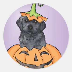 Halloween Black Lab Runder Aufkleber