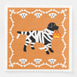Halloween Black Labrador Mummy Serviette