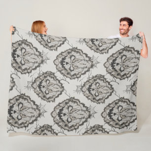 Halloween Black Lace Spiderweb Blanket & Kissen - Fleecedecke