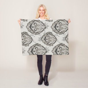 Halloween Black Lace Spiderweb Blanket & Kissen - Fleecedecke