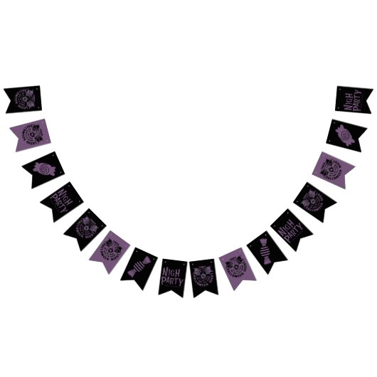 Halloween Black & Lila Garland - Creepy Wimpelkette (Alle)