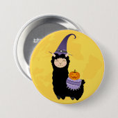 Halloween Black Llama Button (Vorne & Hinten)