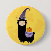 Halloween Black Llama Button (Vorderseite)