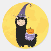 Halloween Black Llama Runder Aufkleber (Vorderseite)