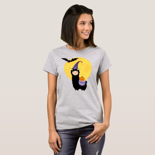 Halloween Black Llama T-Shirt (Vorne ganz)