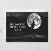 Halloween Black Night Flying Witz Vollmond Beängst Einladung (Vorderseite)