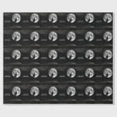 Halloween Black Night Flying Witz Vollmond Beängst Geschenkpapier (Flach)