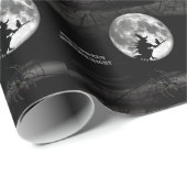 Halloween Black Night Flying Witz Vollmond Beängst Geschenkpapier (Rolleneckpunkt)