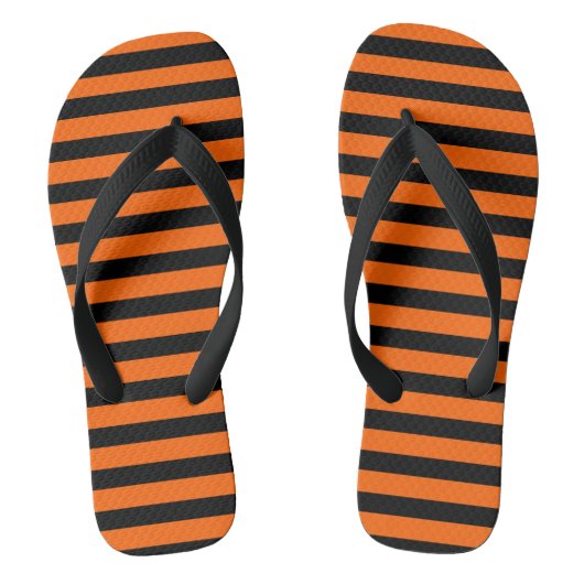 Halloween Black & Orange Badesandalen (Fußbett)