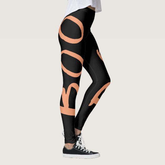 Halloween Black Orange Boo Leggings (Rechts)