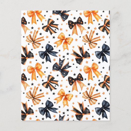 Halloween Black Orange Coquette Bow Babydusche (Rückseite)