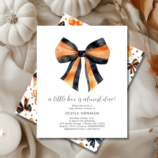 Halloween Black Orange Coquette Bow Babydusche