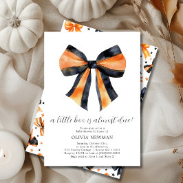 Halloween Black Orange Coquette Bow Babydusche Einladung