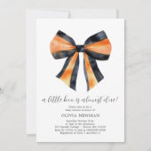 Halloween Black Orange Coquette Bow Babydusche Einladung (Vorderseite)