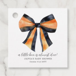 Halloween Black Orange Coquette Bow Babydusche Geschenkanhänger