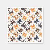 Halloween Black Orange Coquette Bow Serviette (Vorderseite)