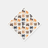 Halloween Black Orange Coquette Bow Serviette (Ecke)