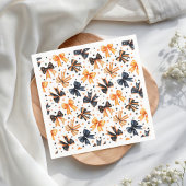 Halloween Black Orange Coquette Bow Serviette