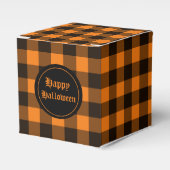 Halloween Black Orange Gingham Karo Pattern Geschenkschachtel (Vorderseite)