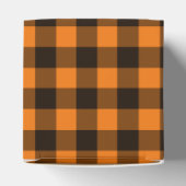 Halloween Black Orange Gingham Karo Pattern Geschenkschachtel (Oben)