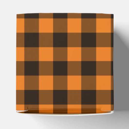 Halloween Black Orange Gingham Karo Pattern Geschenkschachtel (Oben)