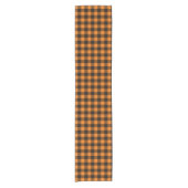 Halloween Black Orange Gingham Karo Pattern Kurzer Tischläufer (Vorderseite)