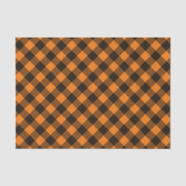 Halloween Black Orange Gingham Karo Pattern Seidenpapier