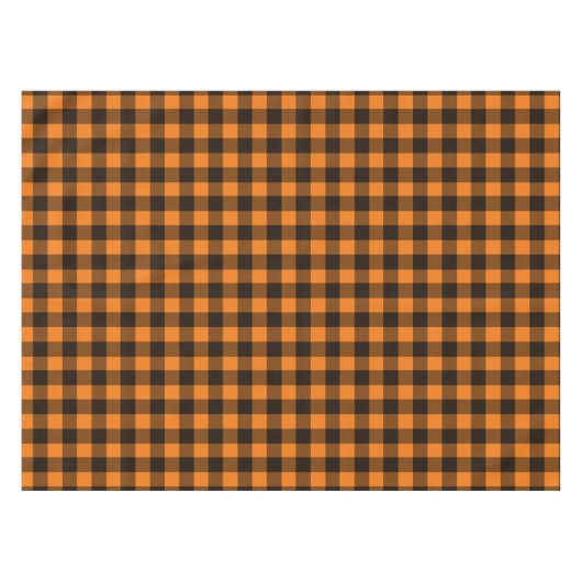 Halloween Black Orange Gingham Karo Pattern Tischdecke (Vorderseite (Horizontal))