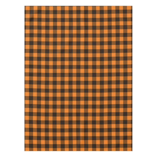 Halloween Black Orange Gingham Karo Pattern Tischdecke (Vorderseite)