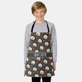 Halloween Black Orange Minimal Muster Schürze (Getragen)