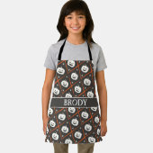 Halloween Black Orange Minimal Muster Schürze (Insitu)