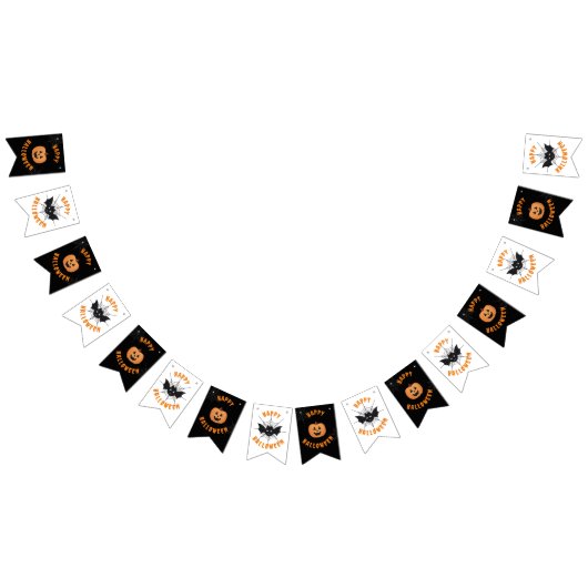 Halloween Black & Orange Party Bunting Fahnen Wimpelkette (Alle)