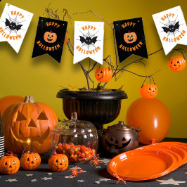 Halloween Black & Orange Party Bunting Fahnen Wimpelkette