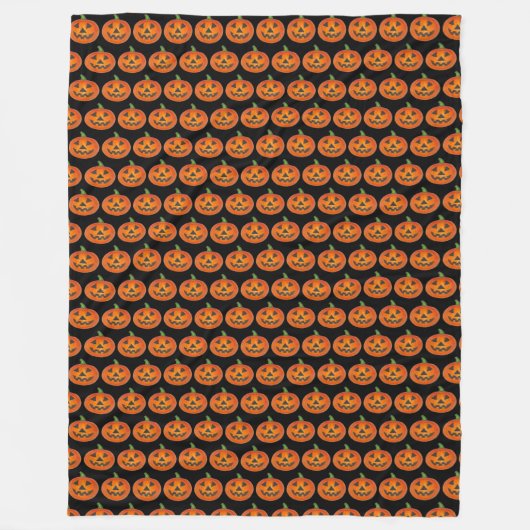 Halloween Black Orange Pumpkin Jack o' Lantern Fleecedecke (Vorderseite)
