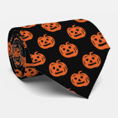 Halloween Black Orange Pumpkin Pattern Kostüm Krawatte (Gerollt)